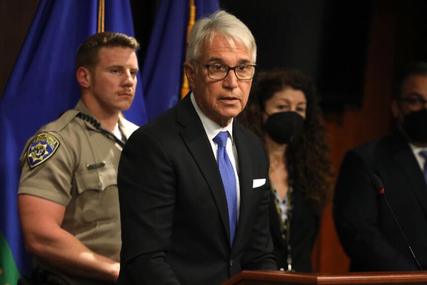 District Attorney George Gascon at a press conference