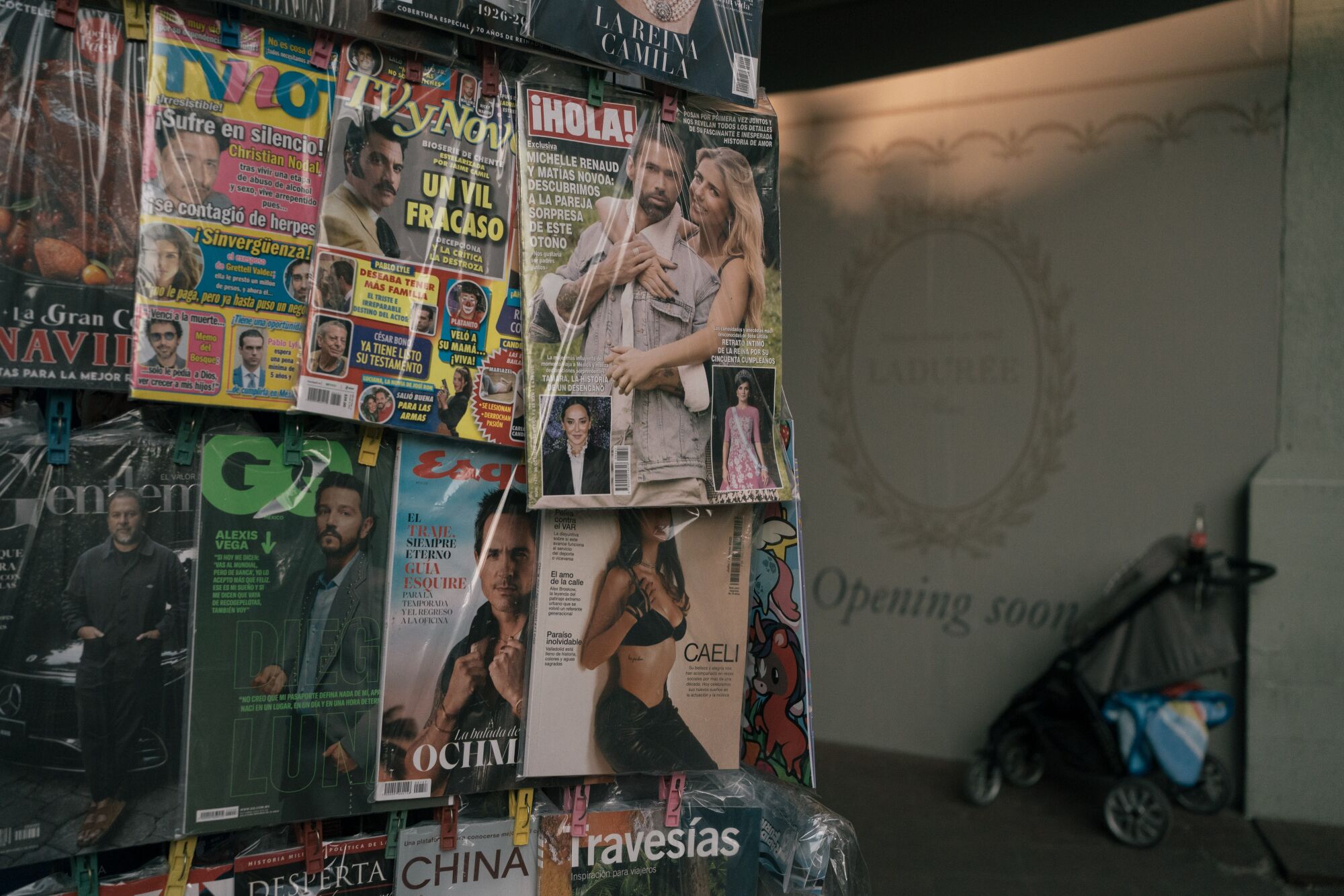 Magazines at a newsstand