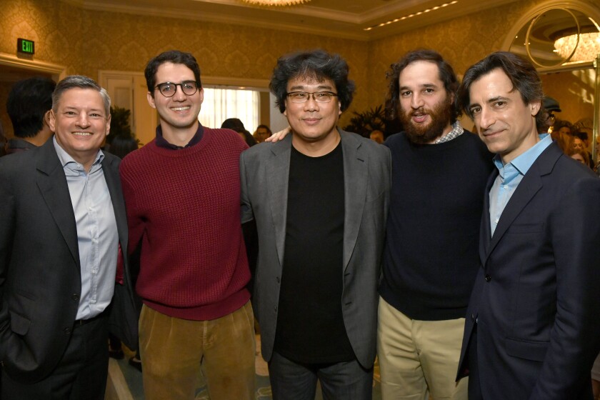Ted Sarandos, Benny Safdie, Bong Joon Ho, Josh Safdie and Noah Baumbach