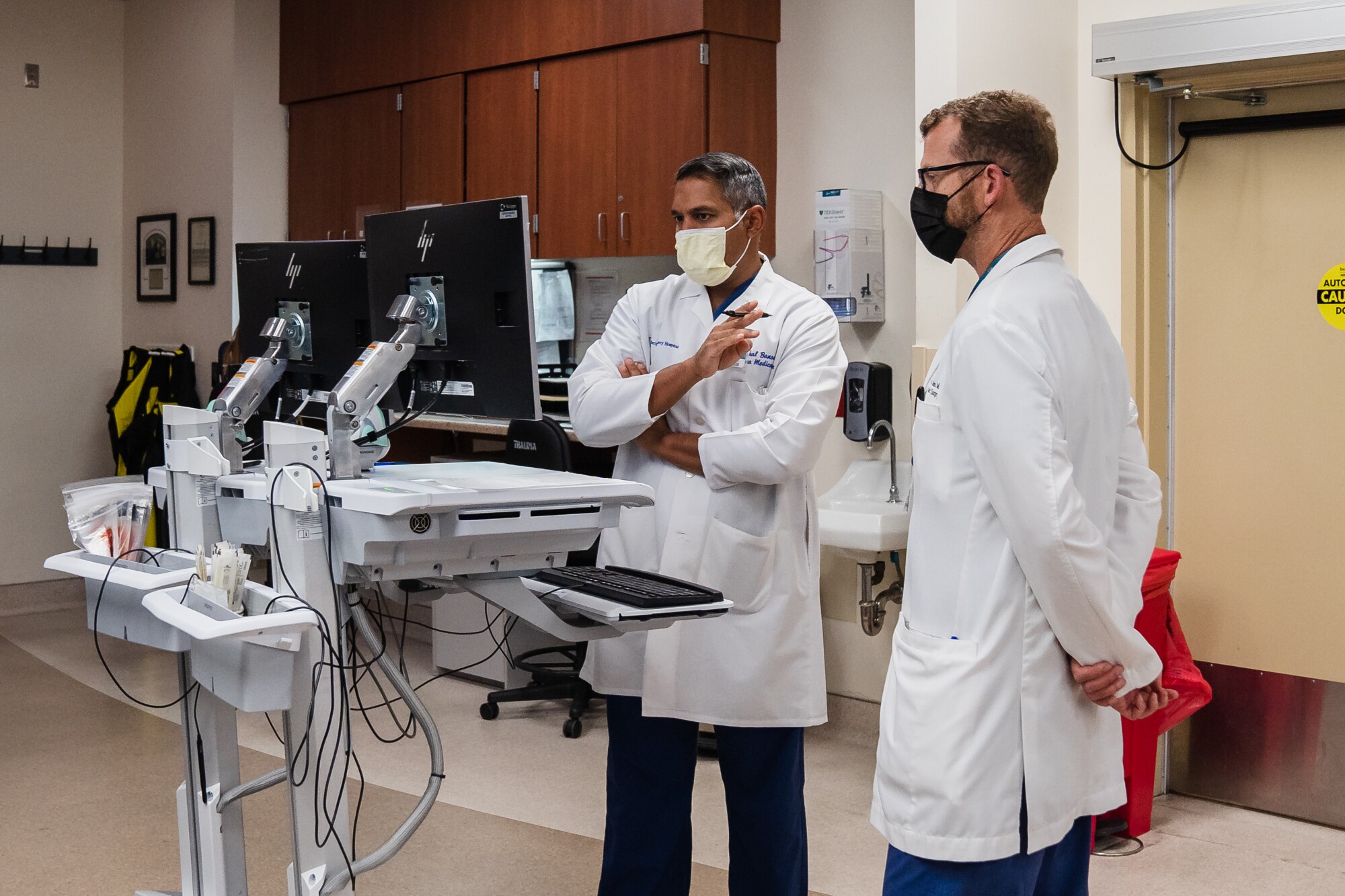 Chief of Trauma Surgery Dr. Vishal Bansal (left) and Orthopedic Trauma Surgeon Dr. Kevin Kuhn (right)