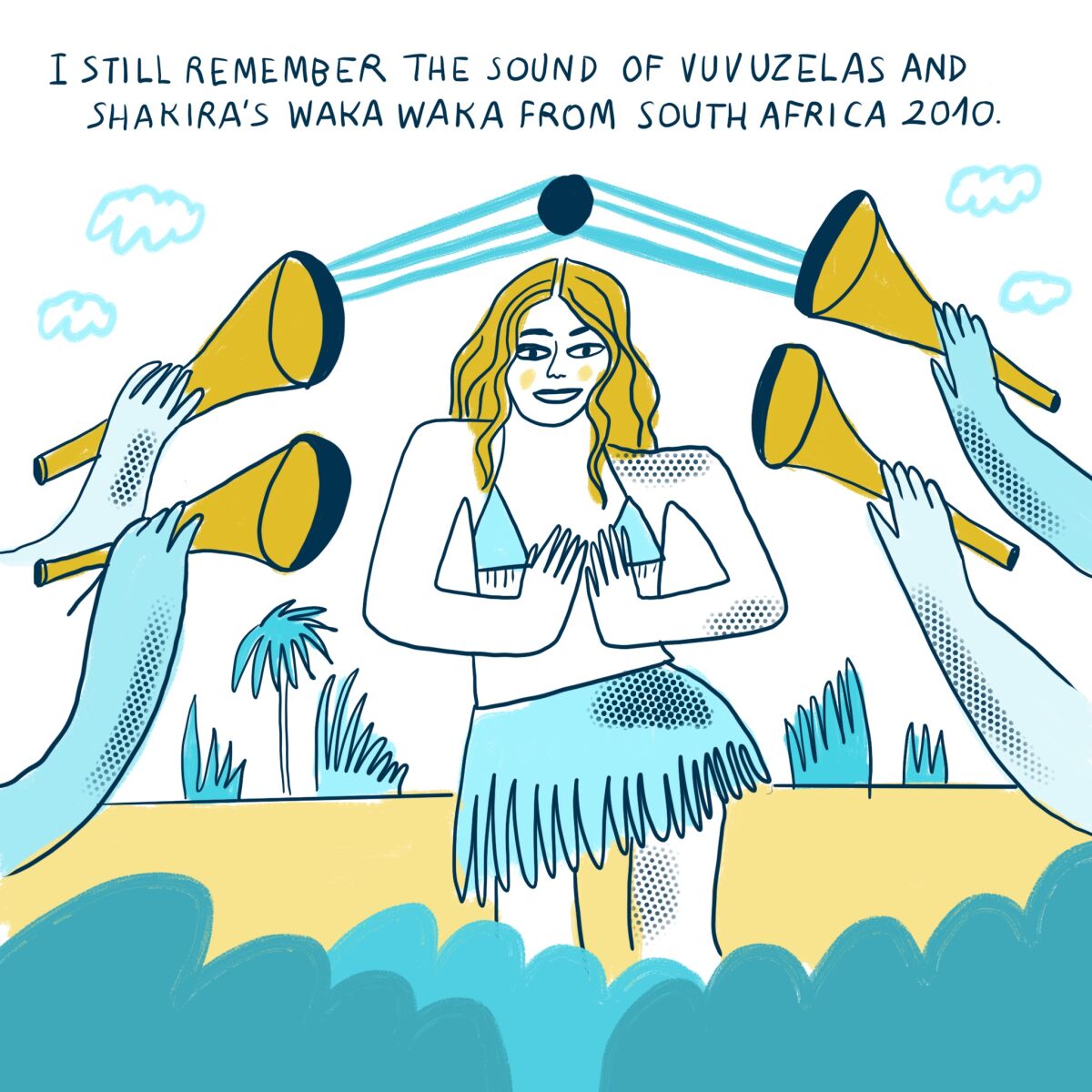 I still remember the sound of vuvuzelas and shakira's waka waka from south africa 2010