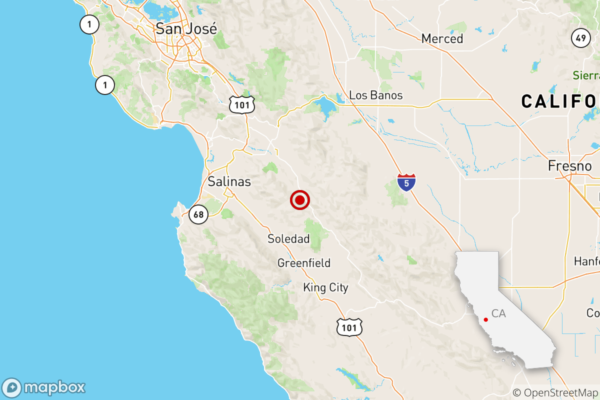 Earthquake: 3.4 quake hits near Soledad, Calif. 