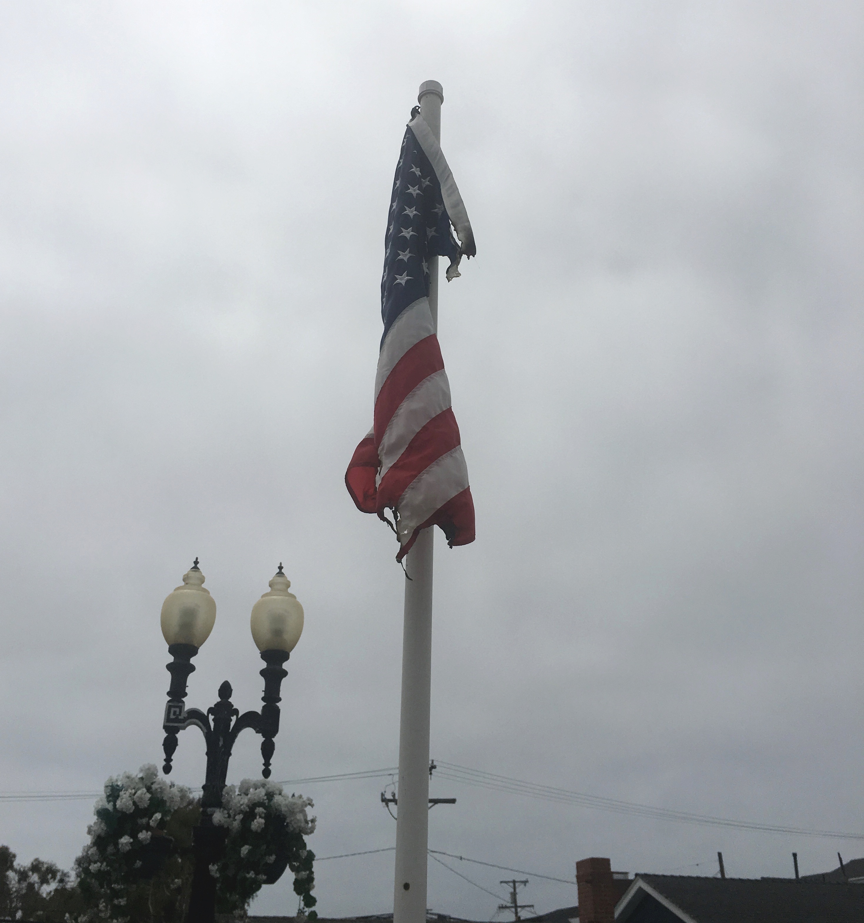 Clues sought after American flag burns on Balboa Island