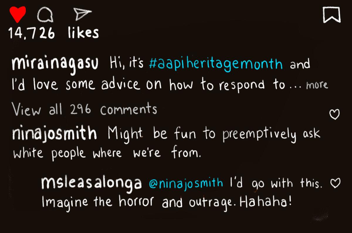 Instagram post of Mirai Nagasu and Lea Salonga talking about microaggressions