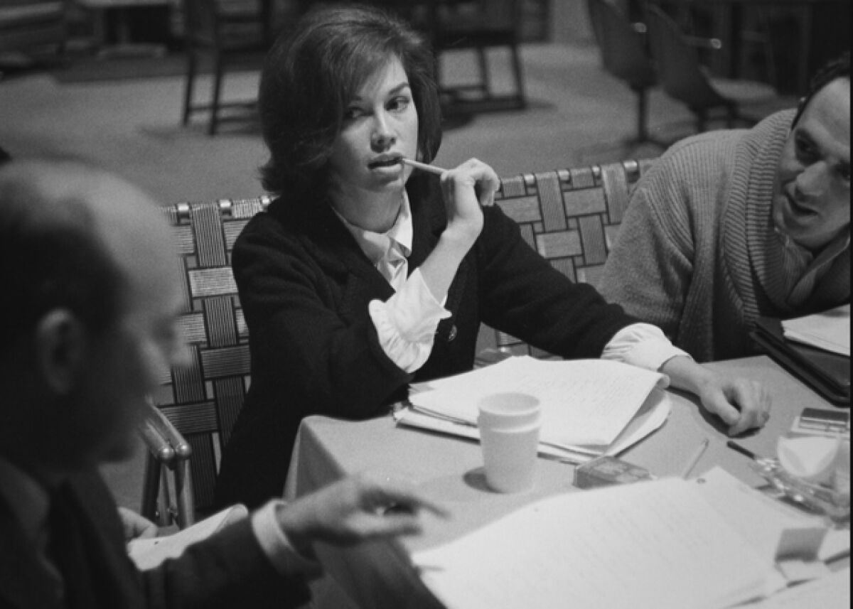 Mary Tyler Moore at a table read for 'The Dick Van Dyke Show'