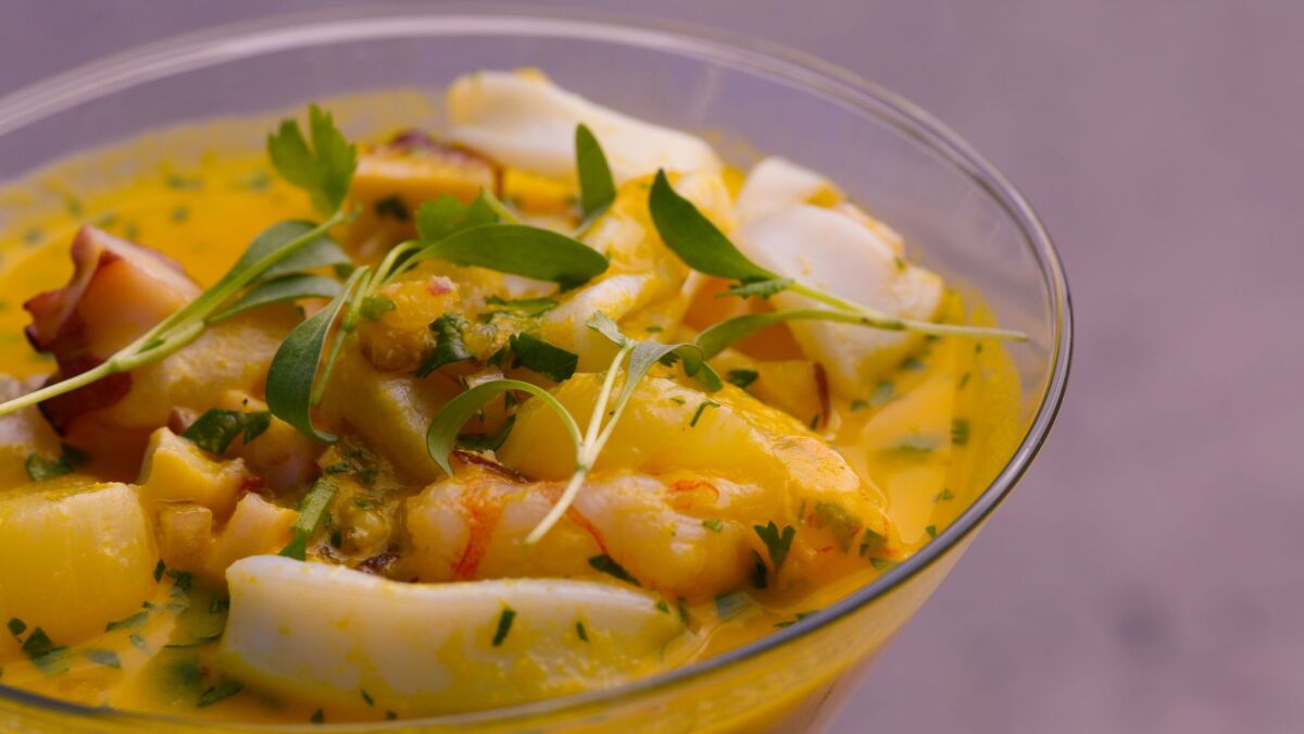 The Martini de Tigre Ceviche at Pisco captures the fresh and vibrant hallmarks of Peruvian cuisine in a glass.