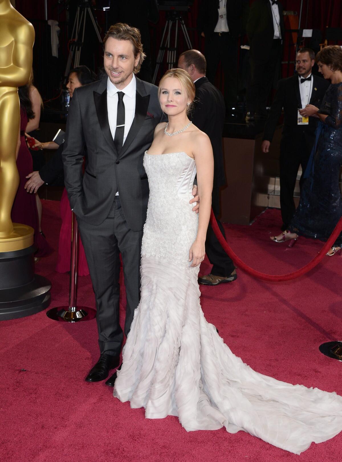 Dax Shepard and Kristen Bell arrive for the 86th annual Academy Awards at the Dolby Theatre in Hollywood.