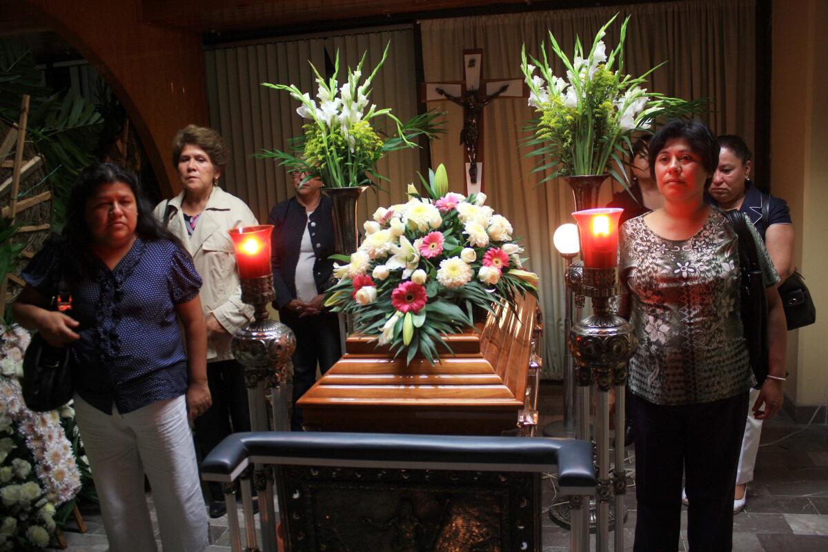 Funeral of slain journalist Regina Martínez in 2012.