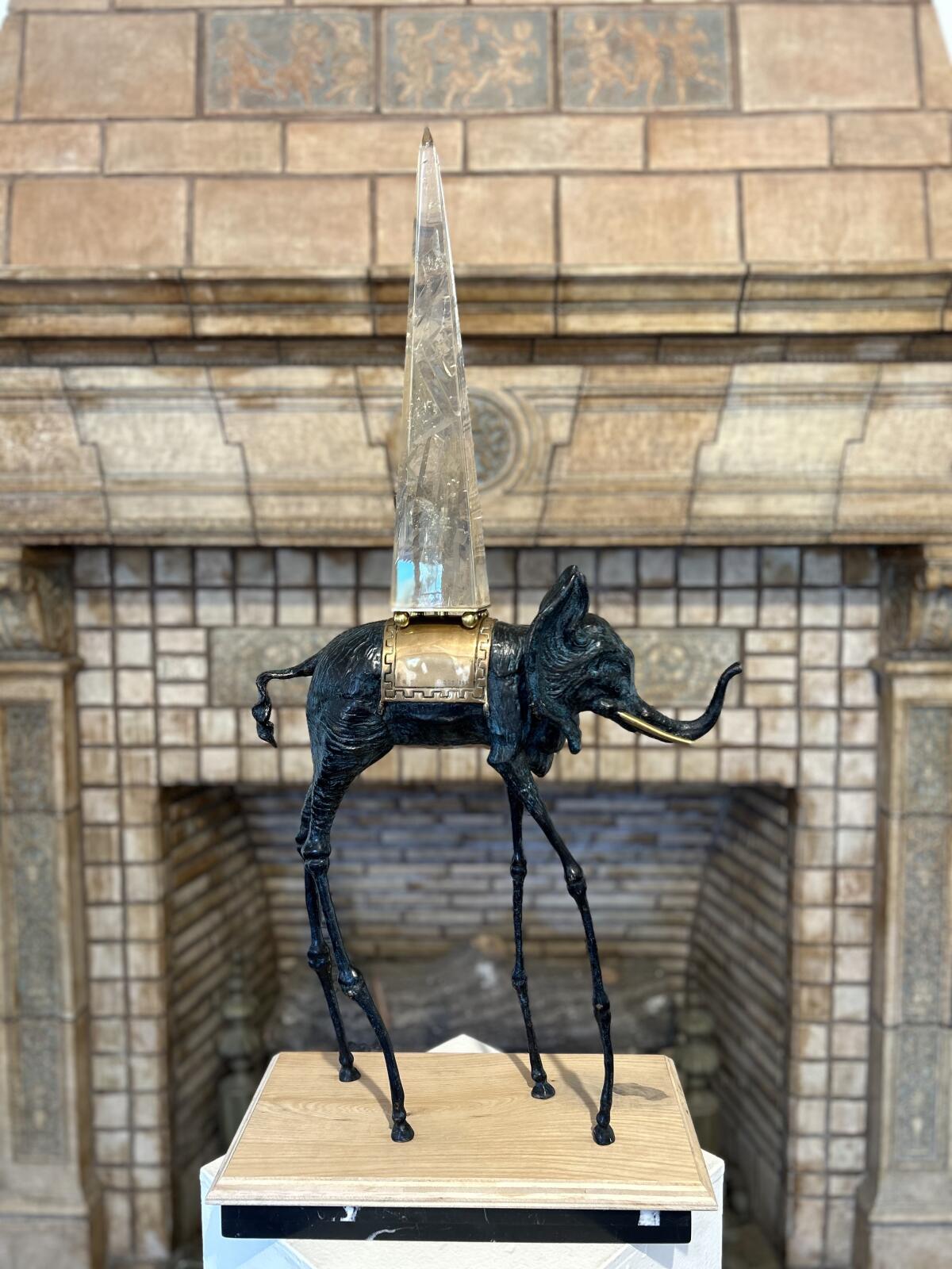 "Space Elephant," a sculpture by Spanish surrealist Salvador Dalí, at the Muckenthaler Cultural Center.