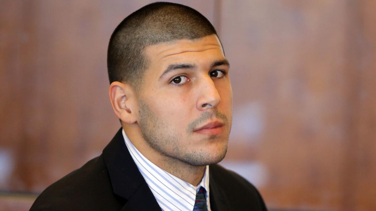 Aaron Hernandez attends a pretrial court hearing Oct. 9, 2013, in Fall River, Mass.