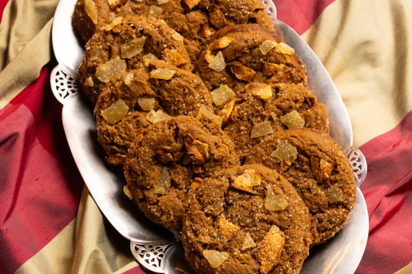 LOS ANGELES, CA -- THURSDAY, NOVEMBER 20, 2025: Spiced Molasses Cookies With Apple And Ginger by Sharon Brenner. (Catherine Dzilenski / For The Times)
