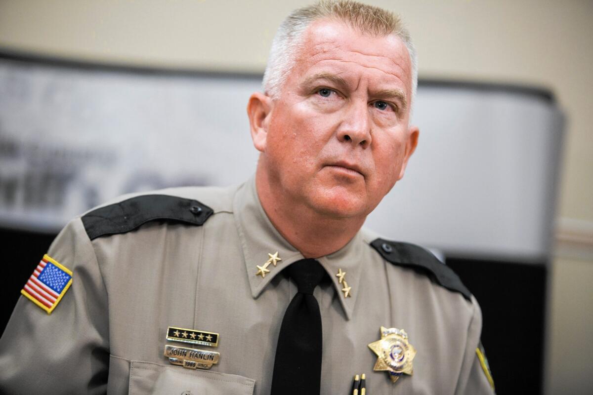 Douglas County Sheriff John Hanlin once wrote to Vice President Joe Biden: "Gun control is NOT the answer to preventing heinous crimes like school shootings."