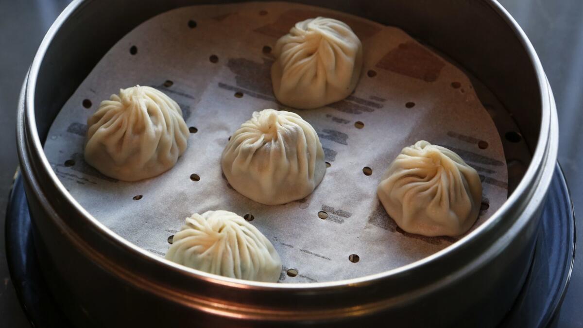 Truffle dumplings at Din Tai Fung in the Americana at Brand in Glendale.