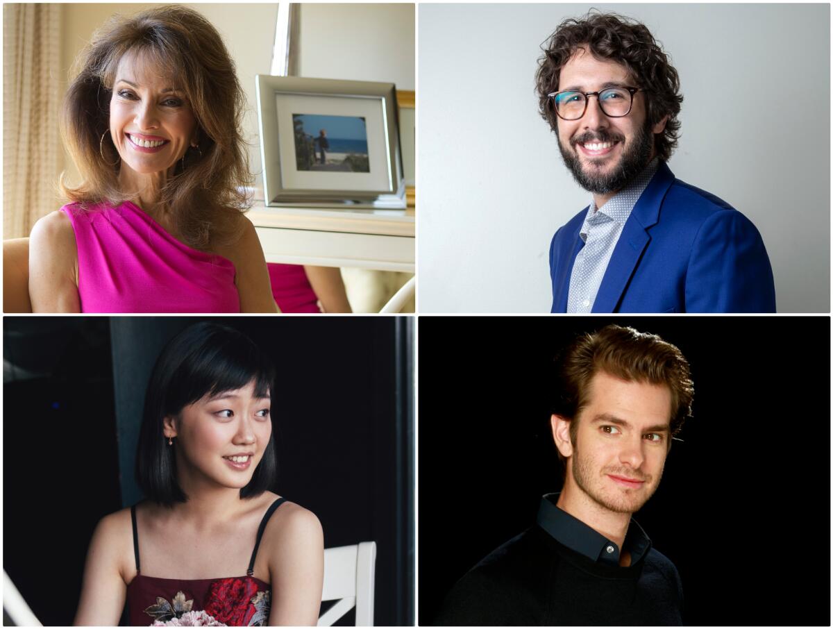 Clockwise from top left: Susan Lucci, Josh Groban, Andrew Garfield and Fei-Fei