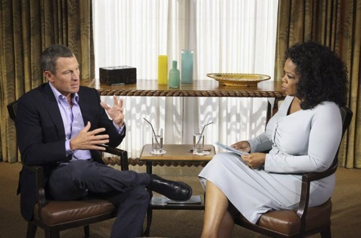Lance Armstrong talks about his use of performance-enhancing drugs in an interview Thursday with Oprah Winfrey.