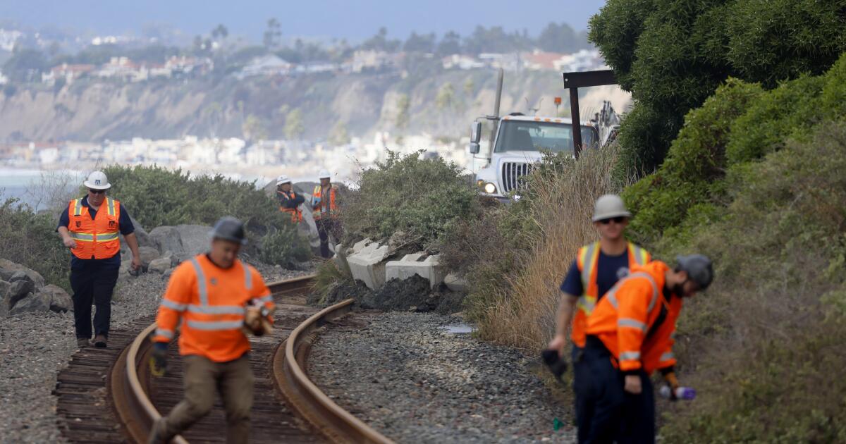 No timetable for reopening train service through San Clemente after landslide