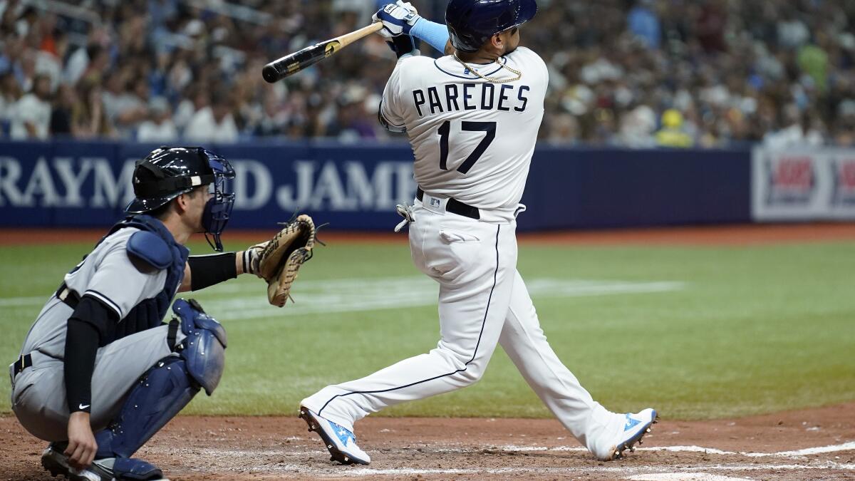 Paredes drives in four runs as Rays down Dodgers