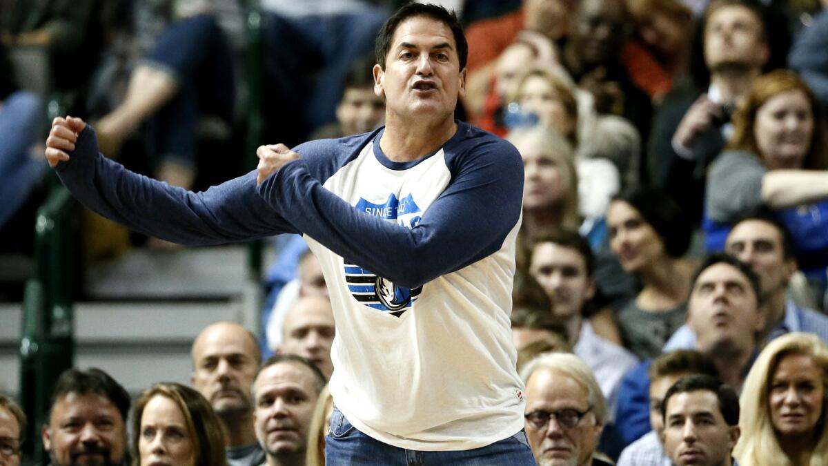 Mavericks owner Mark Cuban yells at a referee during a game against the New Orleans Pelicans in Dallas on Nov. 7.