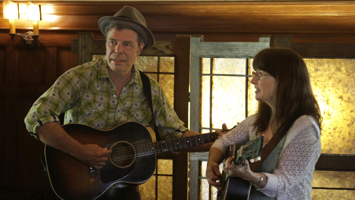 John Grimm and Beverly Smith during their Deep End Sessions gig in the Santa Clara River Valley setting.