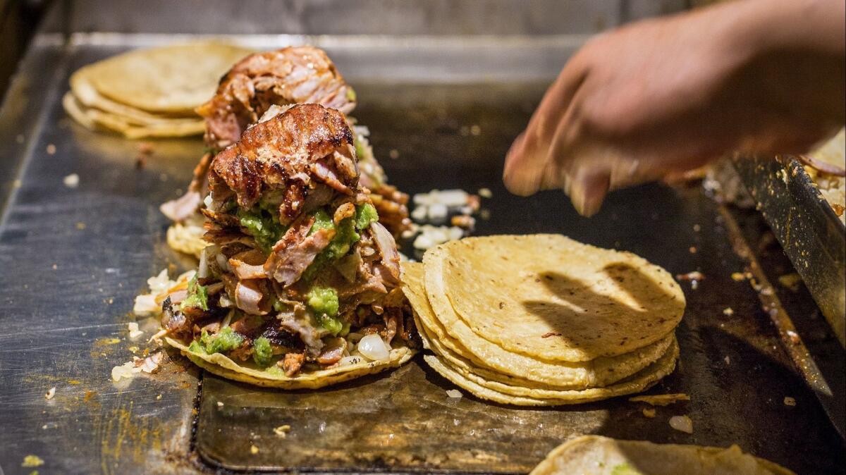 A special order of tacos al pastor at El Huequito.