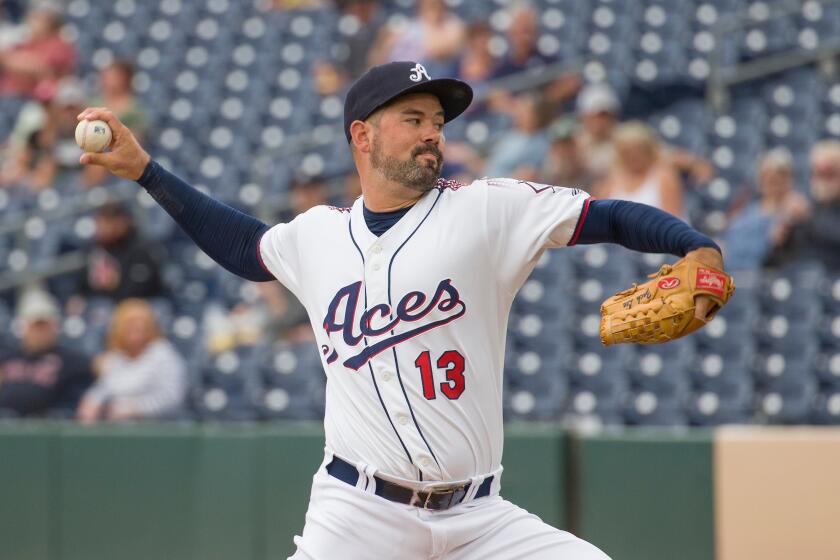 Reno Aces pitcher Zach Lee pitches against the Tacoma Rainiers.