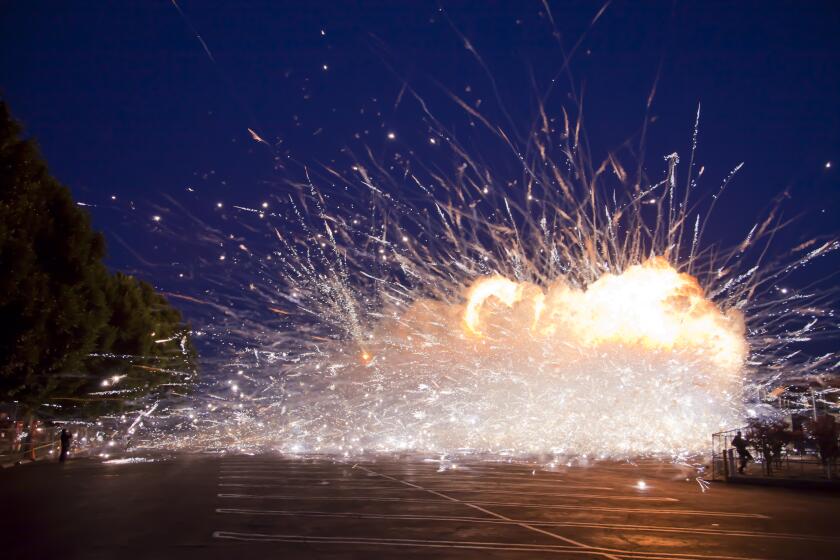 PST ART kicks off with a fireworks performance by Cai Guo-Qiang, whose 2012 "Mystery Circle: Explosion Event" was at MOCA