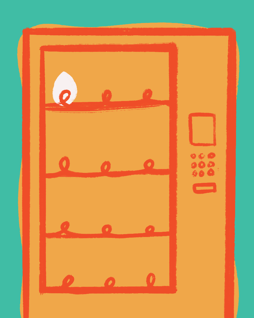 illustration of egg vending machine