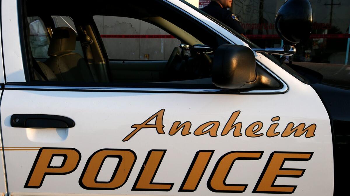 An Anaheim police vehicle.