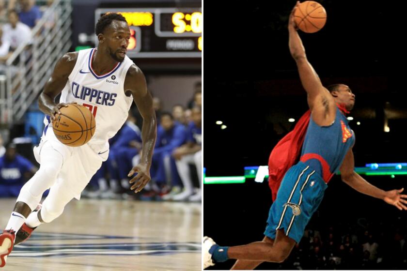 Patrick Beverley, left, and Dwight Howard will try to win contest titles again during All-Star weekend.