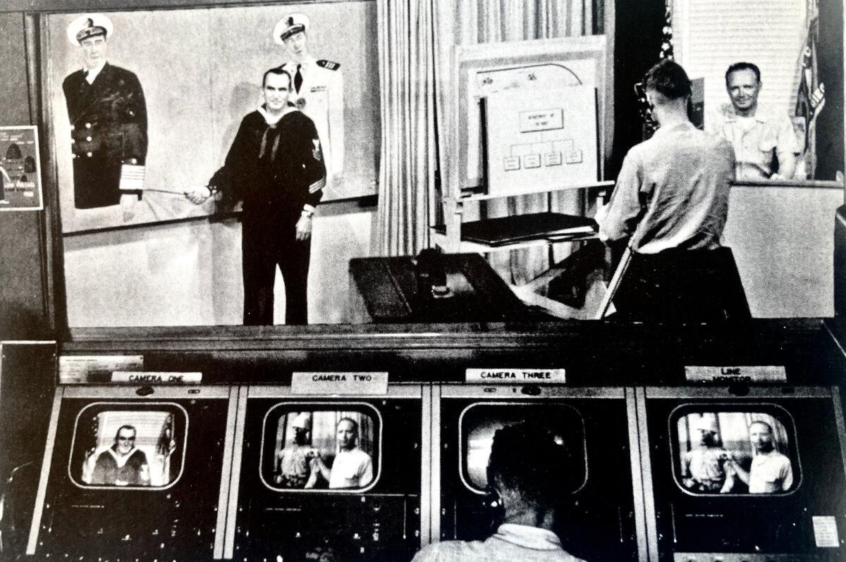 NTC TV, the in-house television studio at the Naval Training Center, is pictured in the early 1960s.