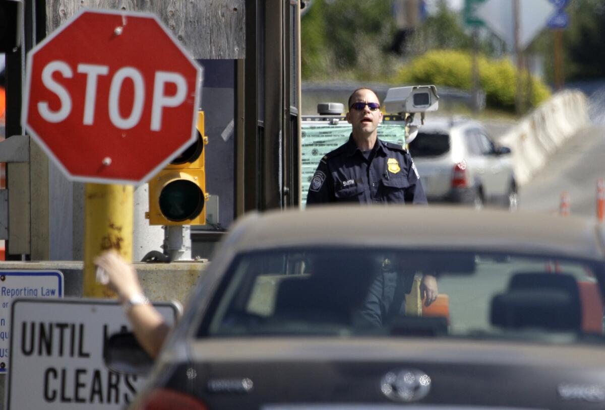 The U.S.-Canada border crossing in Blaine, Wash., about 30 miles east of where shots were fired at U.S. border agents.