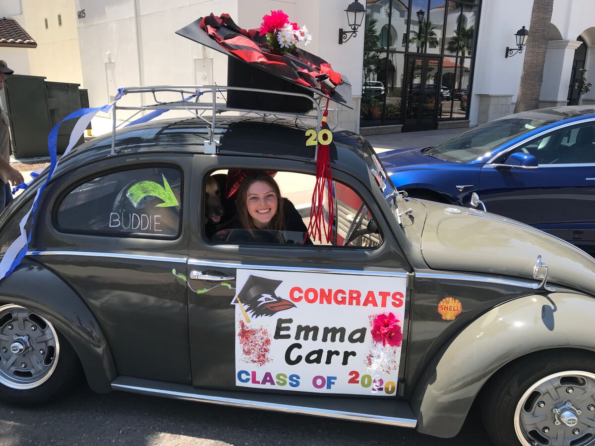 Emma Carr's car decked out for Canyon Crest Academy graduation.