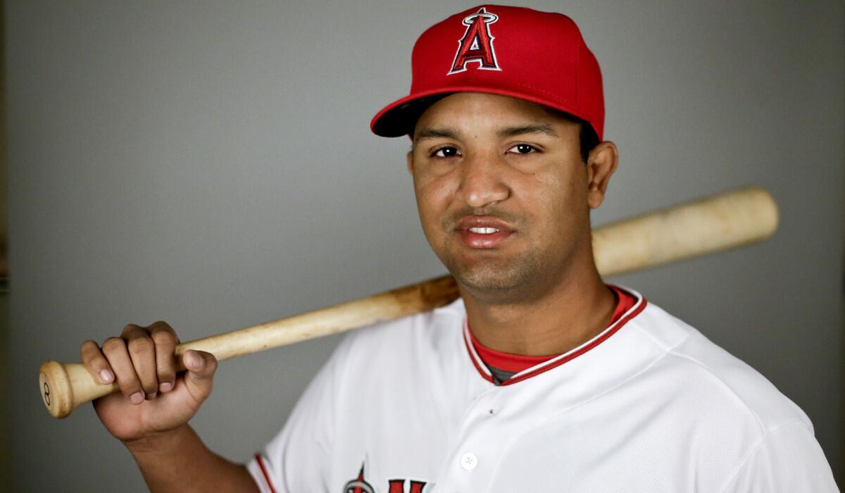 Los Angeles Angels' Roberto Baldoquin poses for a photo for spring training on Feb. 26.