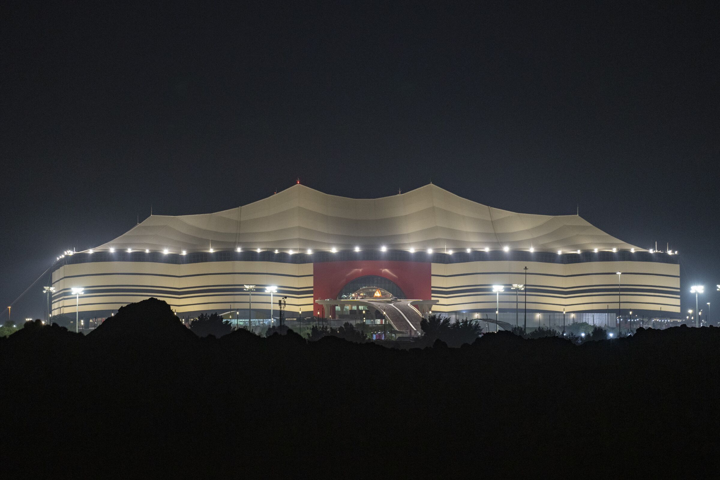 A general view of the Al Bayt Stadium 
