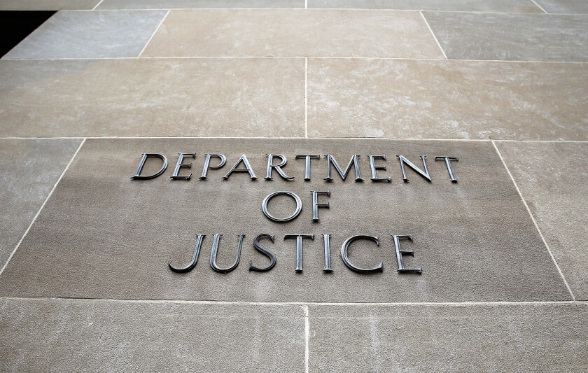 The U.S. Department of Justice in Washington, D.C.