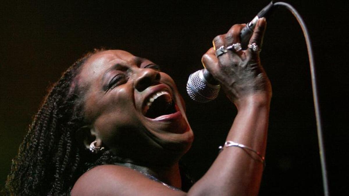 Sharon Jones, shown performing in 2008 at the Coachella Valley Music and Arts Festival, was battling pancreatic cancer while working on her final studio album, "Soul of a Woman."