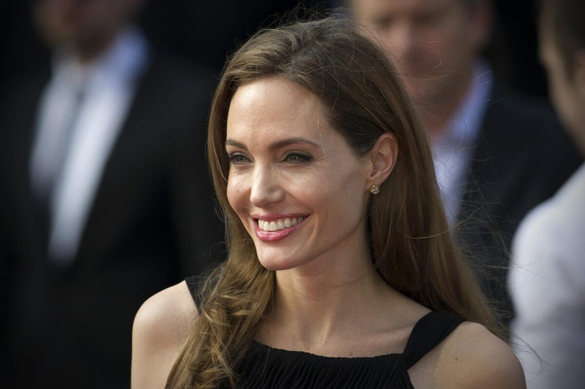 US actress and humanitarian campaigner Angelina Jolie as she arrives for the UK premiere of Brad Pitt's film "World War Z," in central London's Leicester Square.