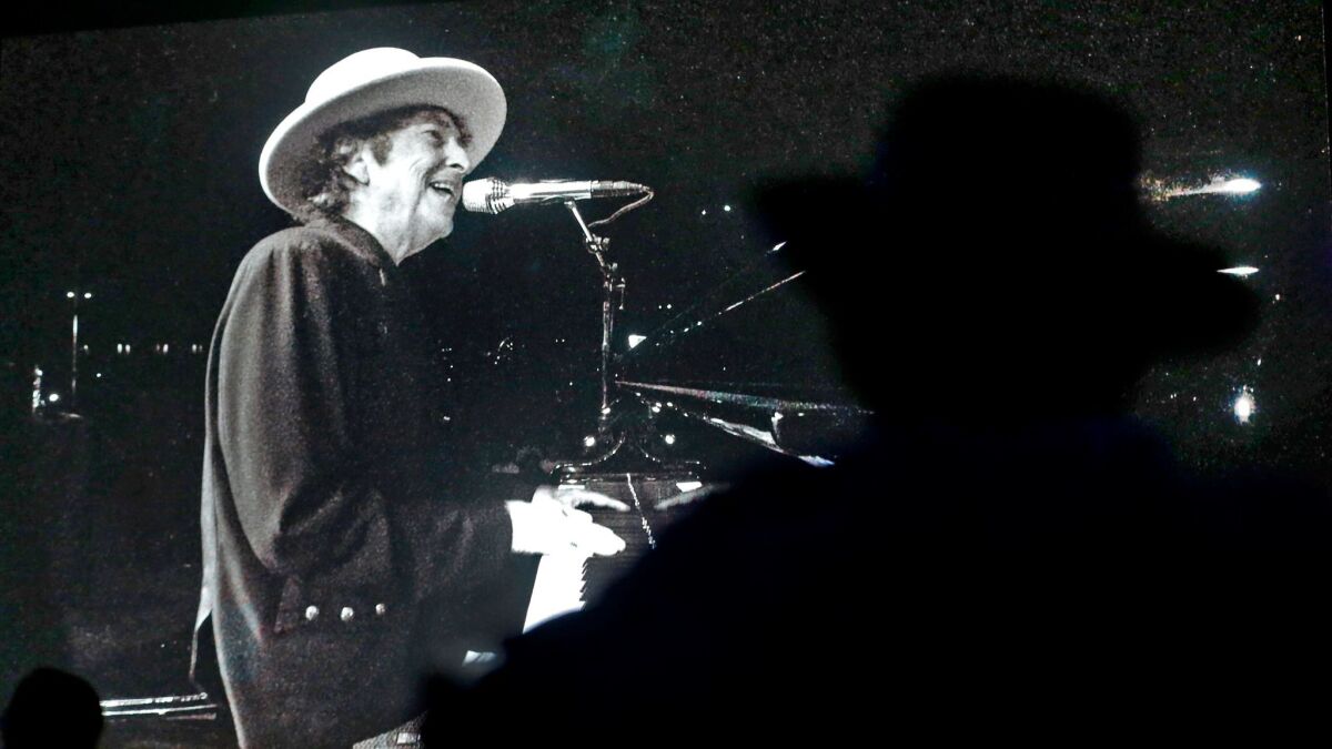 Bob Dylan, photographed during the Desert Trip festival in October in Indio, will release a triple album of Great American Songbook material on March 31.