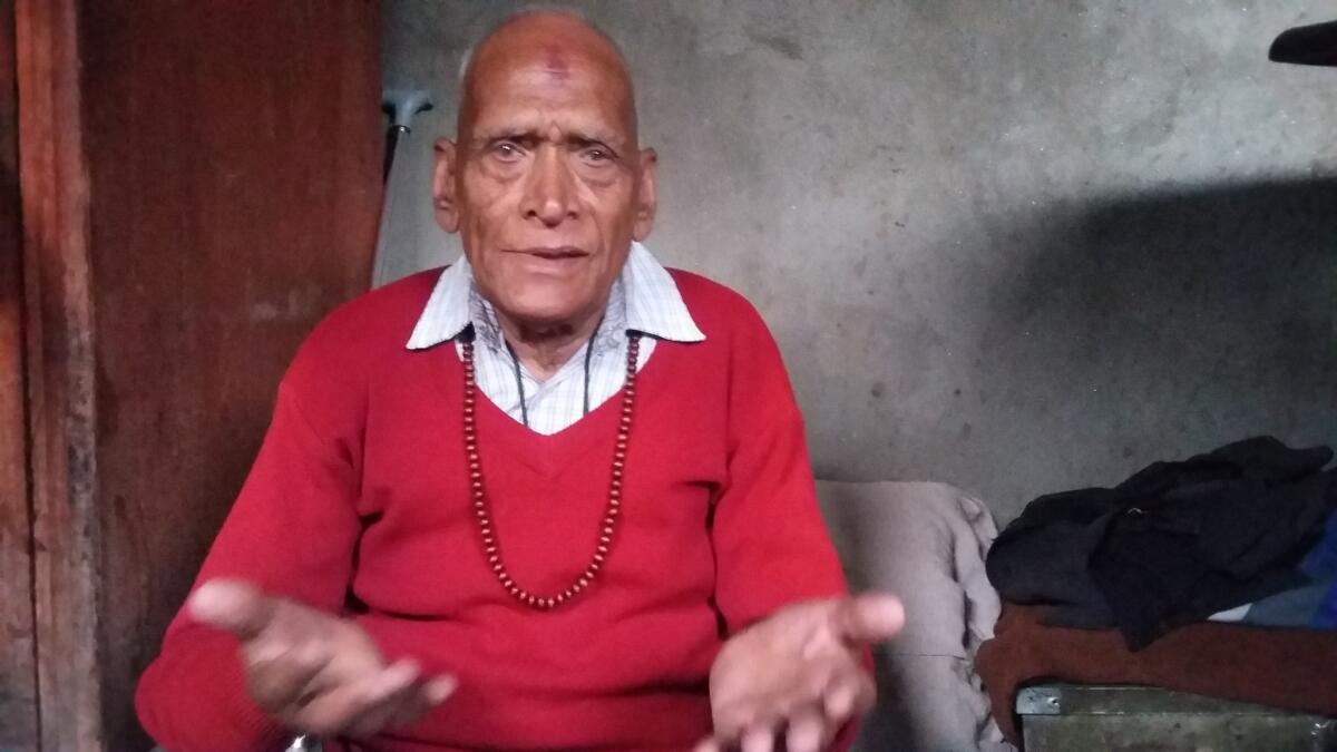 Dil Bahadur Ranabhat, 95, says the April 25 temblor seems to have caused much more damage than the 1934 earthquake did.