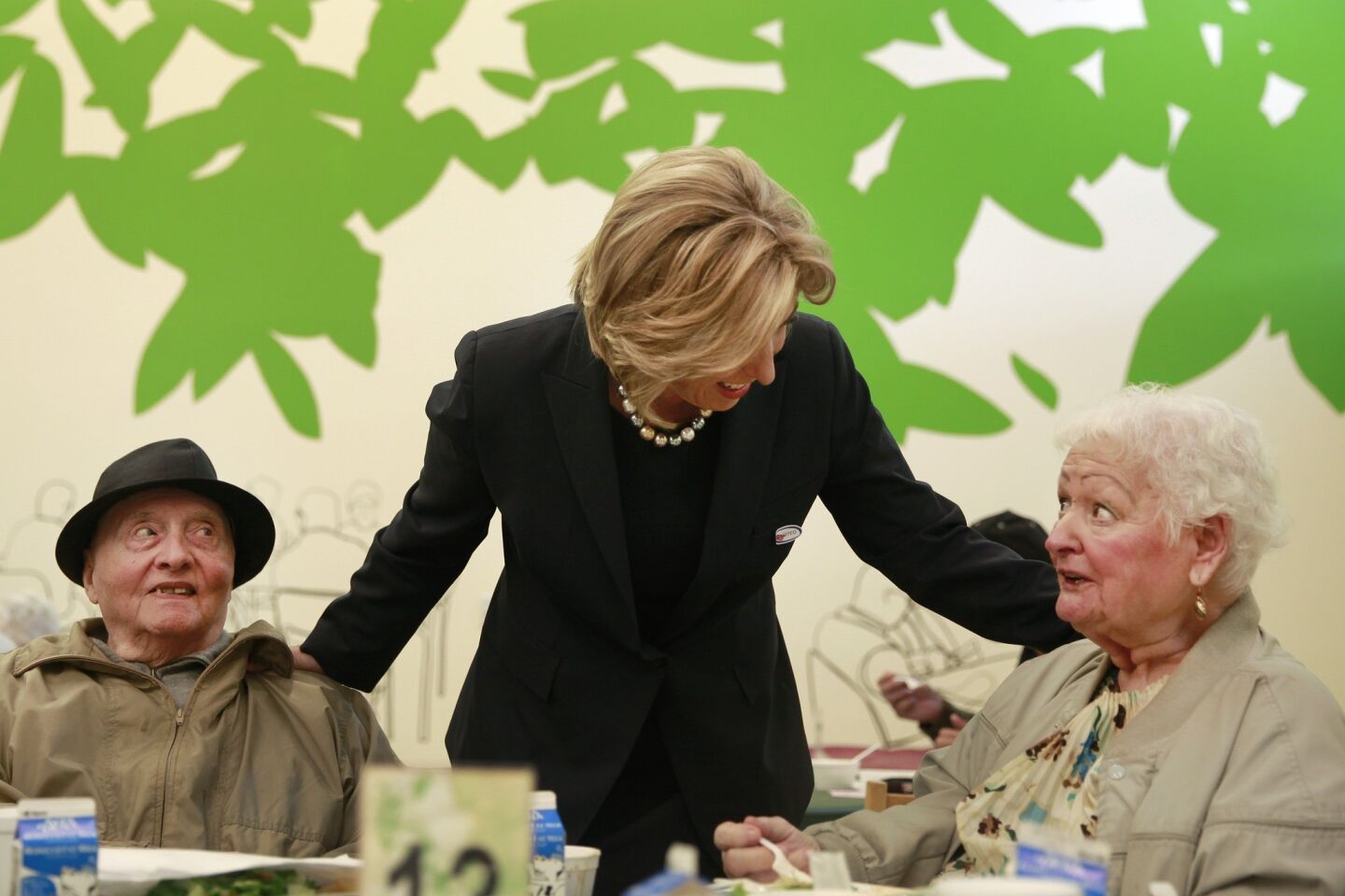 Mayoral candidate Wendy Greuel makes a campaign stop at the Sherman Oaks/East Valley Adult Center on election day.