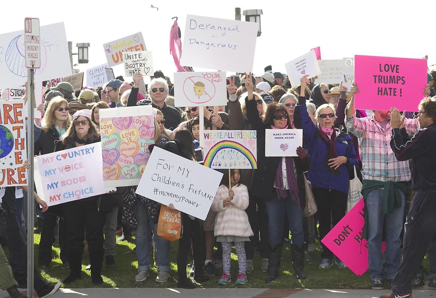 Hundreds rally at Laguna Beach women's march