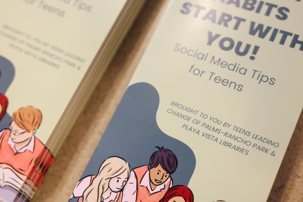 A pamphlet featuring tips for teens who use social media