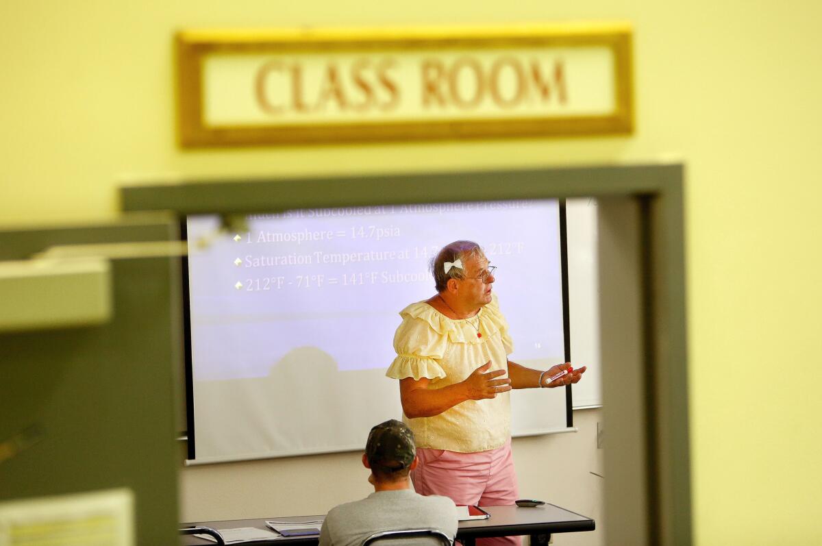 Goodwin's students at Casper College once wore pink hair ribbons and matching shirts in a show of support.