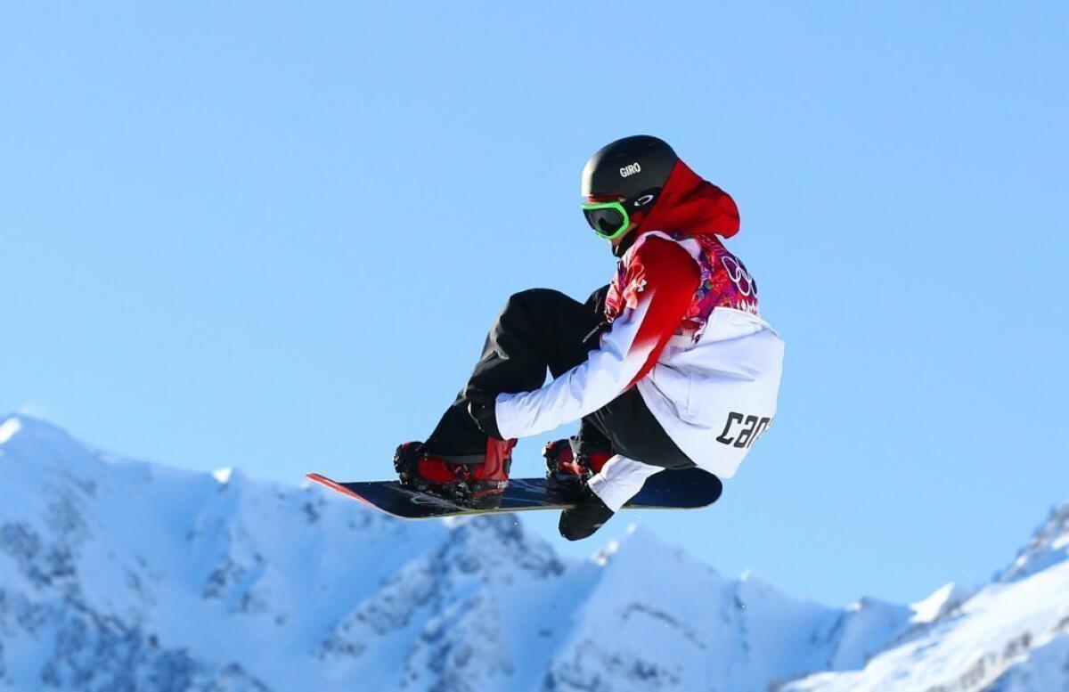 Sebastien Toutant competes in slopestyle qualifications at Sochi on Thursday.