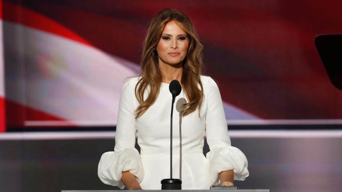 Melania Trump speaks at the Republican National Convention.