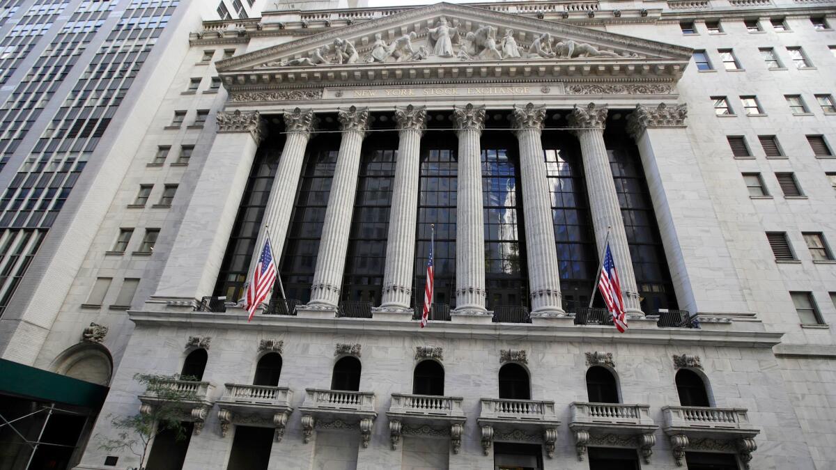 The New York Stock Exchange in Manhattan.