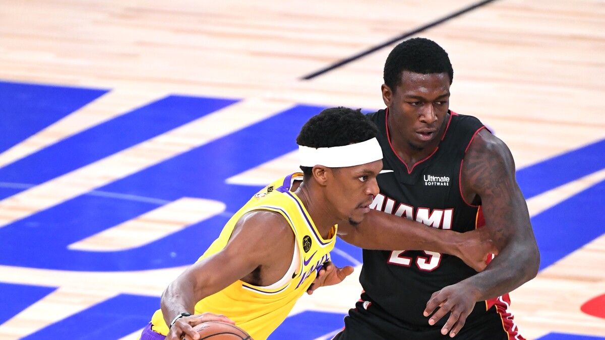 Rajon Rondo Shows Heat Why Lakers Call Him Playoff Rondo Los Angeles Times