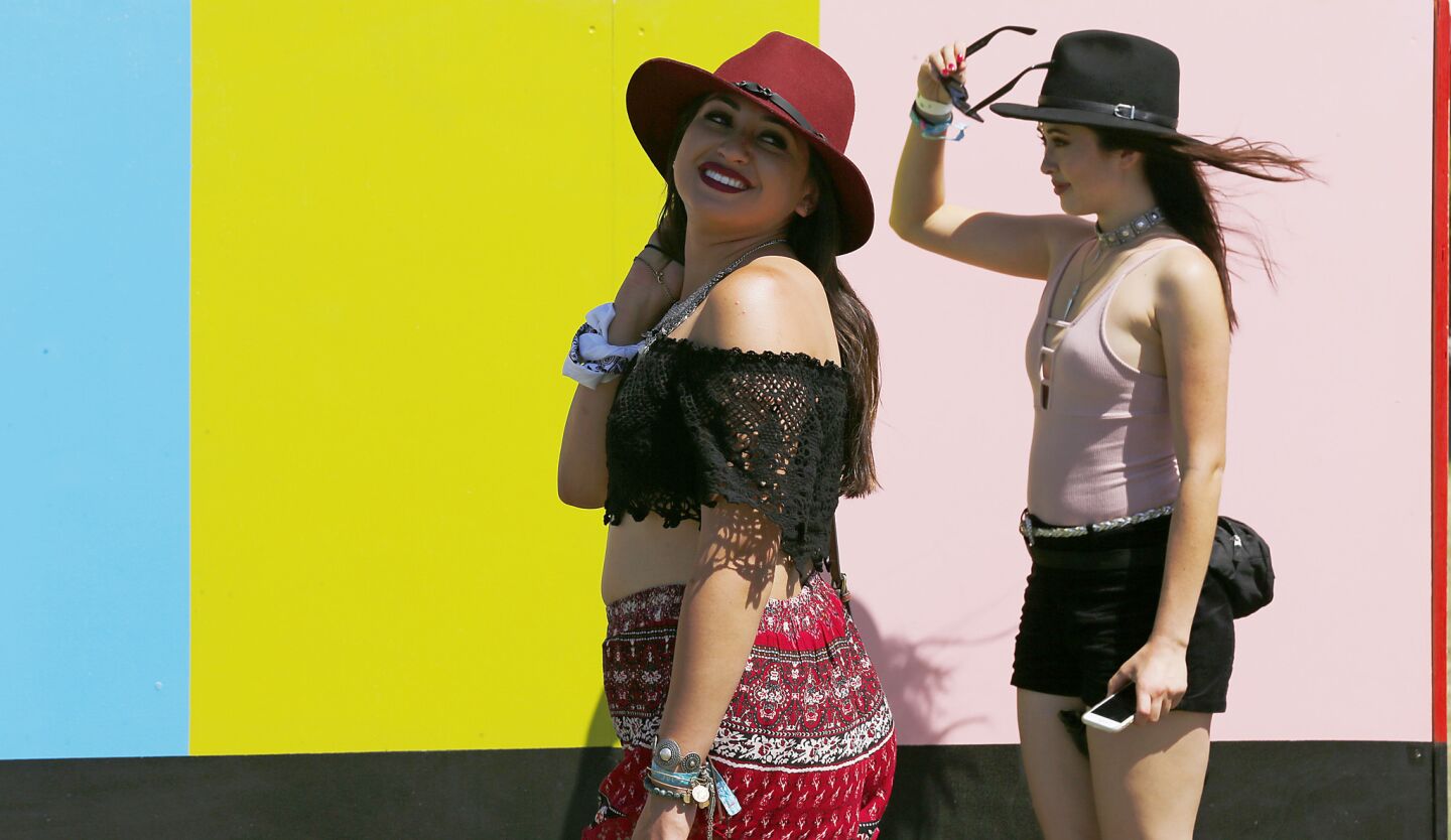 Colors and styles of the Coachella Music and Arts Festival.