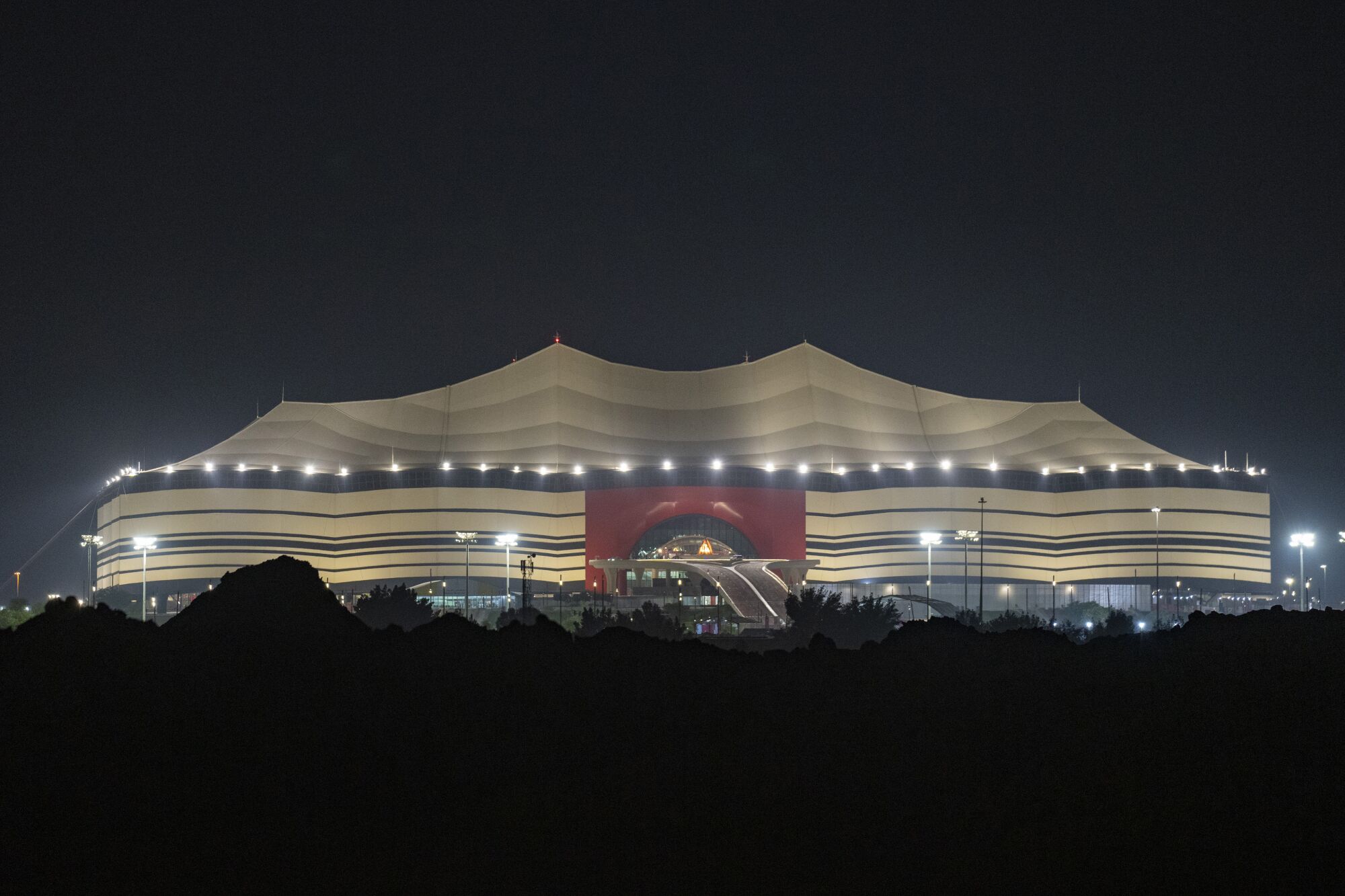A view of the Al Bayt Stadium in Al Khor, Qatar.