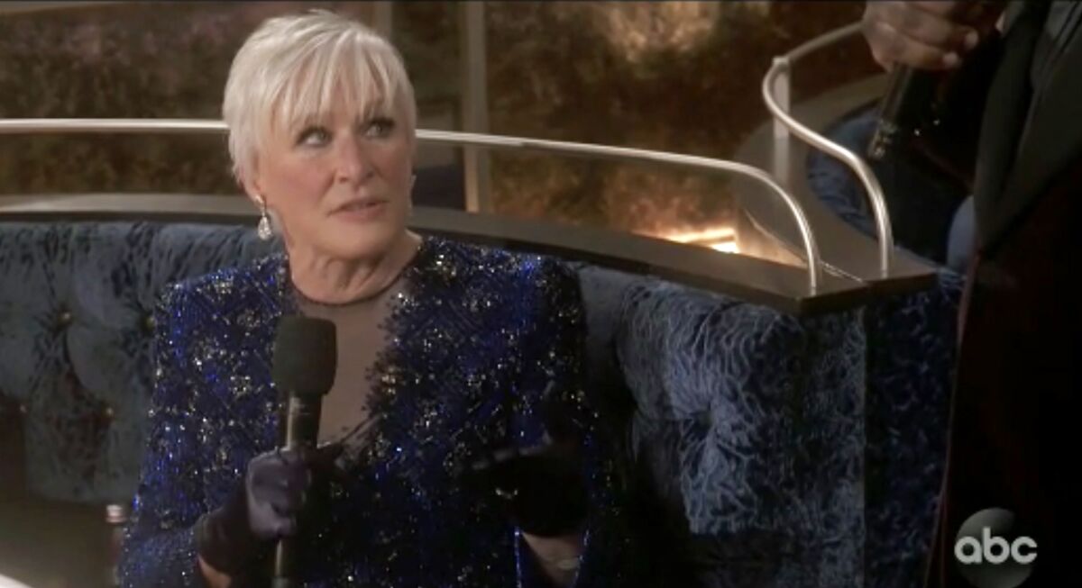 Glenn Close during her "Da Butt" bit on the Academy Awards telecast.